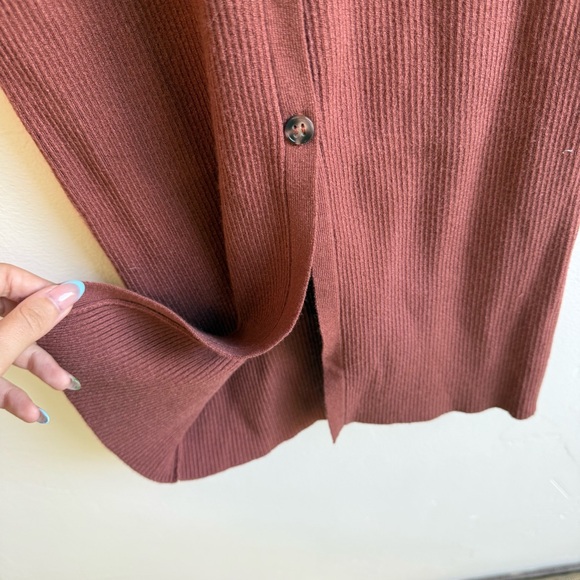 NWT Lulus Daily Favorite Rust Brown Long Sleeve Midi Dress size Small - Picture 6 of 7